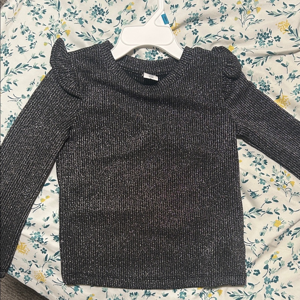 GAP Shimmering Black Long Sleeve Top